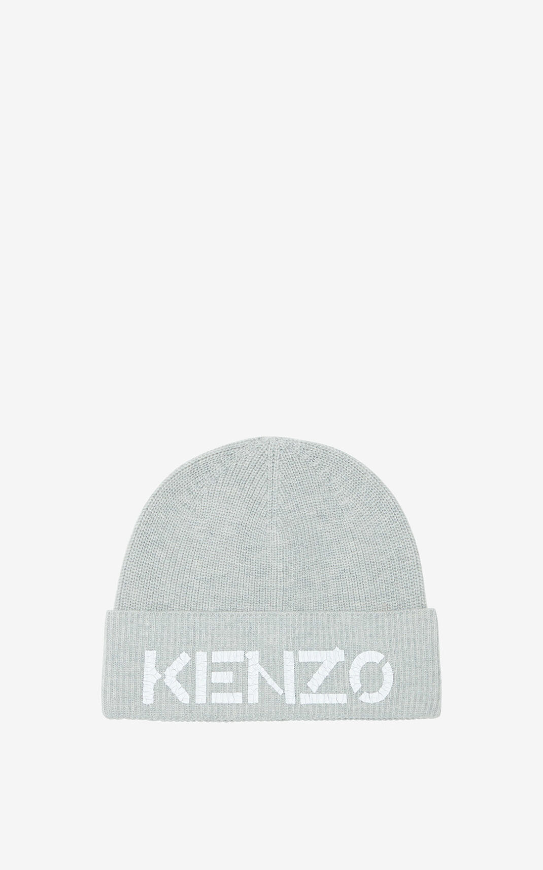 Kenzo Logo knit beanie ανδρικα γκρι | GR913294